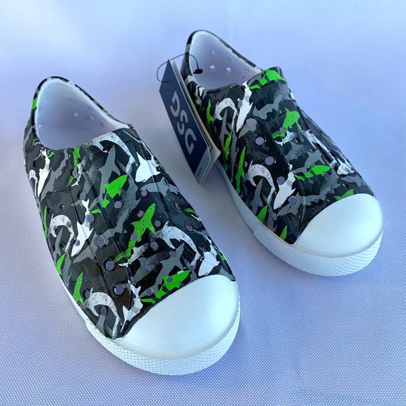 DSG Shoes Dsg Eva Slipon Camo Greengreywhite Shark Shoes Toddler